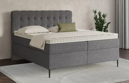 Mozart Boxspringbett Serie 7 Haydn 280x220 Grober Stoff Anthrazit H2/H3