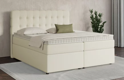 Mozart Boxspringbett Serie 7 Haydn 280x200 mit Bettkasten Kunstleder Crème H3/H2