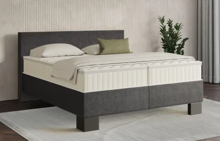 Mozart Boxspringbett Serie 7 Bach 280x210 Feiner Stoff Anthrazit H2/H3 Königliche Matratze