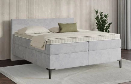 Mozart Boxspringbett Serie 7 Bach 240x210 Samt Hellgrau H3/H2