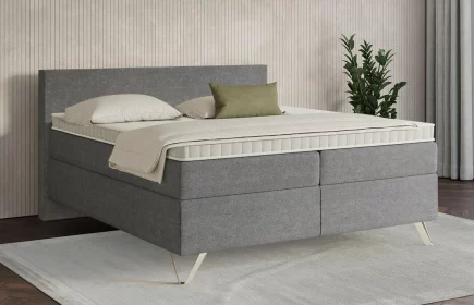 Mozart Boxspringbett Serie 7 Bach 280x220 Grober Stoff Grau H2/H2