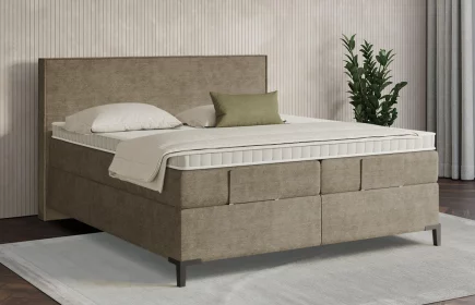 Mozart Boxspringbett Serie 7 Händel 280x200 elektrisch Feiner Stoff Taupe H3/H3