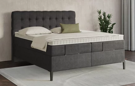 Mozart Boxspringbett Serie 7 Haydn 280x220 elektrisch Feiner Stoff Anthrazit H2/H3