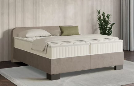 Mozart Boxspringbett Serie 7 Salieri 240x200 Samt Beigebraun H2/H3 Königliche Matratze