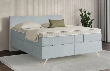 Mozart Boxspringbett Serie 7 Bach 280x220 elektrisch Feiner Stoff Pastellblau H3/H3
