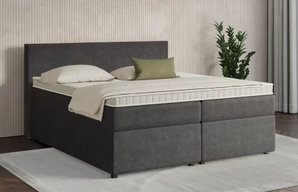 Mozart Boxspringbett Serie 7 Bach 240x200 mit Bettkasten Feiner Stoff Anthrazit H2/H2