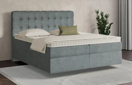 Mozart Boxspringbett Serie 7 Haydn 280x200 Samt Pastellblau H4/H3 schwebend