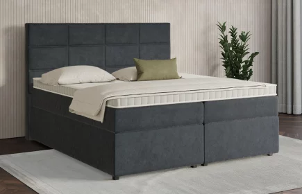 Mozart Boxspringbett Serie 7 Soler 240x220 mit Bettkasten Samt Anthrazit H3/H4
