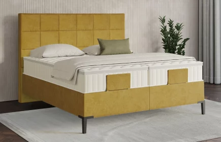 Mozart Boxspringbett Serie 7 Schubert 240x200 elektrisch Samt Goldgelb H3/H3 Königliche Matratze