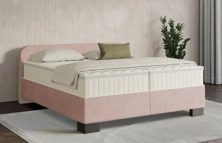 Mozart Boxspringbett Serie 7 Salieri 240x220 Feiner Stoff Rosa H3/H3 Königliche Matratze