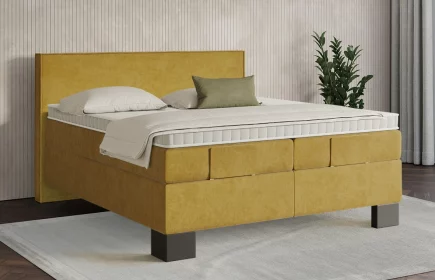 Mozart Boxspringbett Serie 7 Händel 240x220 elektrisch Samt Goldgelb H3/H3