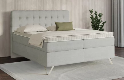 Mozart Boxspringbett Serie 7 Haydn 280x220 Feiner Stoff Silbergrau H3/H3