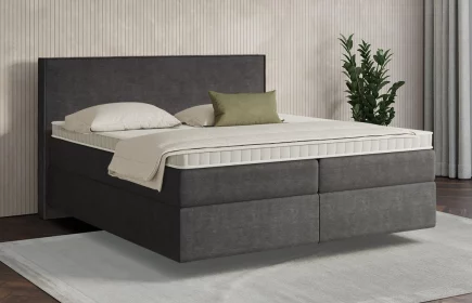 Mozart Boxspringbett Serie 7 Händel 280x220 Feiner Stoff Anthrazit H3/H2 schwebend