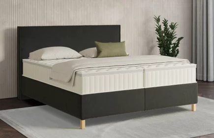 Mozart Boxspringbett Serie 7 Händel 240x220 Samt Schwarz H3/H4 Königliche Matratze