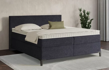 Mozart Boxspringbett Serie 7 Bach 280x220 Grober Stoff Dunkelblau H4/H3