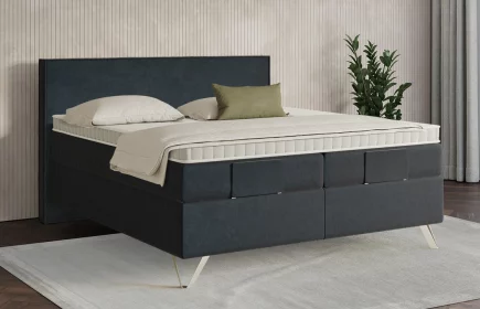 Mozart Boxspringbett Serie 7 Händel 240x200 elektrisch Samt Dunkelblau H2/H3