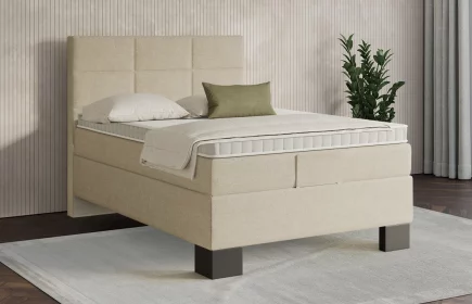 Mozart Boxspringbett Serie 7 Soler 120x200 elektrisch Grober Stoff Beige H3