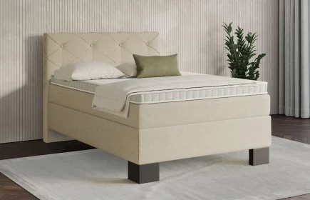Mozart Boxspringbett Serie 7 Brahms 140x200 Grober Stoff Beige H3