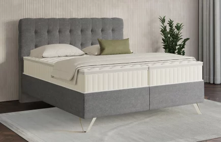 Mozart Boxspringbett Serie 7 Haydn 160x210 Grober Stoff Grau H2/H2 Königliche Matratze
