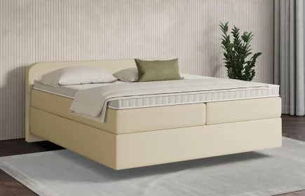 Mozart Boxspringbett Serie 7 Salieri 180x220 Kunstleder Vanille H3/H4 schwebend