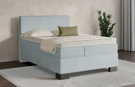 Mozart Boxspringbett Serie 7 Strauss 120x220 elektrisch Feiner Stoff Pastellblau H2