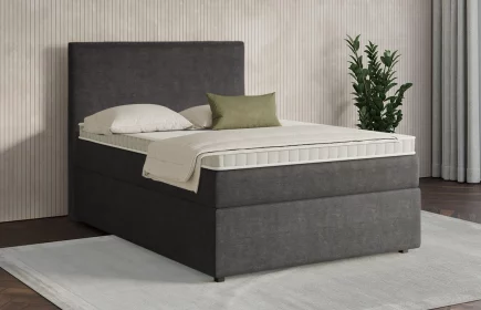 Mozart Boxspringbett Serie 7 Wagner 100x200 mit Bettkasten Feiner Stoff Anthrazit H3