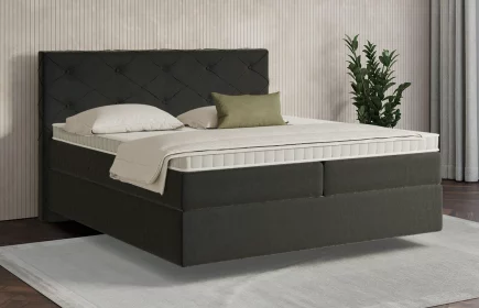 Mozart Boxspringbett Serie 7 Brahms 180x200 Samt Schwarz H3/H3 schwebend