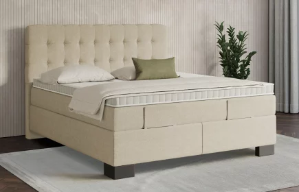 Mozart Boxspringbett Serie 7 Haydn 180x220 elektrisch Grober Stoff Beige H3/H3