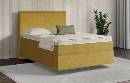 Mozart Boxspringbett Serie 7 Wagner 120x210 Samt Goldgelb H2 schwebend