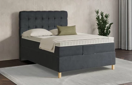 Mozart Boxspringbett Serie 7 Haydn 140x210 elektrisch Samt Anthrazit H3