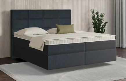 Mozart Boxspringbett Serie 7 Soler 200x210 Samt Dunkelblau H3 schwebend