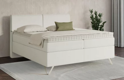 Mozart Boxspringbett Serie 7 Strauss 180x200 Samt Crèmeweiß H3/H4