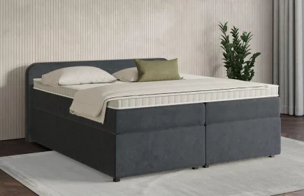 Mozart Boxspringbett Serie 7 Salieri 180x200 mit Bettkasten Samt Anthrazit H4/H2