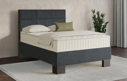 Mozart Boxspringbett Serie 7 Soler 120x200 Samt Anthrazit H3 Königliche Matratze