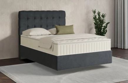 Mozart Boxspringbett Serie 7 Haydn 120x200 Samt Anthrazit H3 schwebend Königliche Matratze