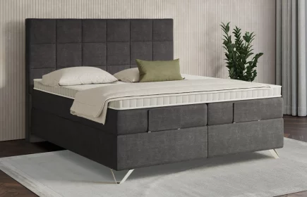 Mozart Boxspringbett Serie 7 Schubert 180x200 elektrisch Feiner Stoff Anthrazit H3/H3