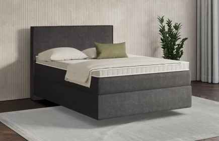 Mozart Boxspringbett Serie 7 Händel 140x190 Feiner Stoff Anthrazit H3 schwebend