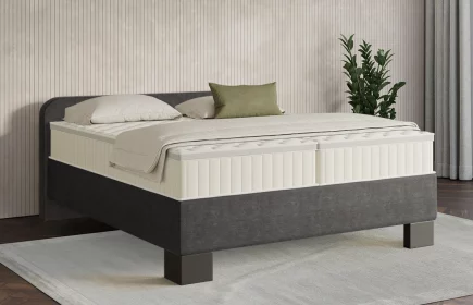 Mozart Boxspringbett Serie 7 Salieri 180x220 Feiner Stoff Anthrazit H4/H2 Königliche Matratze