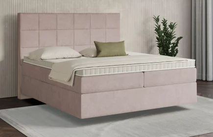 Mozart Boxspringbett Serie 7 Schubert 160x210 Samt Hellrosa H3/H3 schwebend