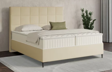 Mozart Boxspringbett Serie 7 Schubert 180x220 Kunstleder Vanille H3/H3 Königliche Matratze