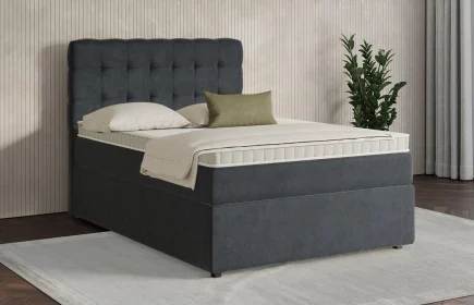 Mozart Boxspringbett Serie 7 Haydn 140x200 mit Bettkasten Samt Anthrazit H2