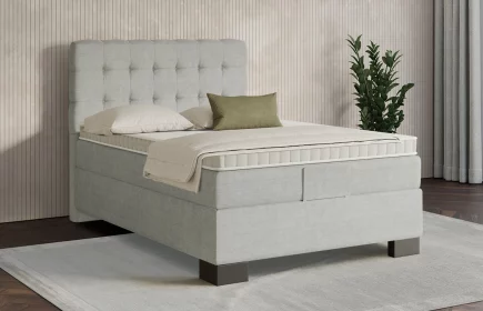Mozart Boxspringbett Serie 7 Haydn 140x200 elektrisch Feiner Stoff Silbergrau H2