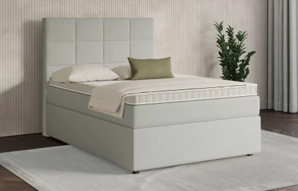 Mozart Boxspringbett Serie 7 Schubert 120x220 mit Bettkasten Kunstleder Stone H3
