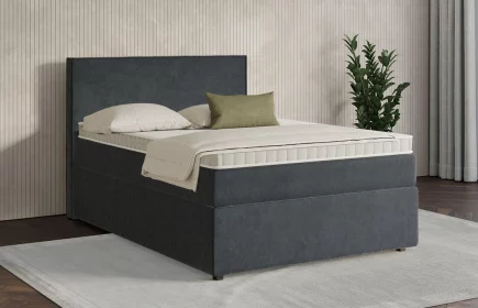Mozart Boxspringbett Serie 7 Händel 140x220 mit Bettkasten Samt Anthrazit H3