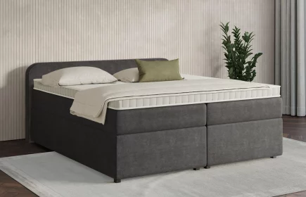 Mozart Boxspringbett Serie 7 Salieri 180x200 mit Bettkasten Feiner Stoff Anthrazit H3/H2