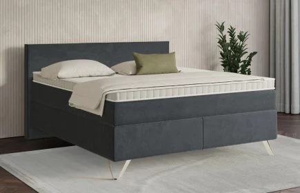 Mozart Boxspringbett Serie 7 Bach 180x200 Samt Anthrazit H3/H3