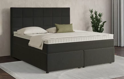 Mozart Boxspringbett Serie 7 Schubert 180x220 mit Bettkasten Samt Schwarz H3/H2