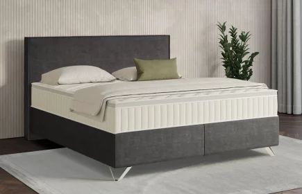 Mozart Boxspringbett Serie 7 Händel 160x200 Feiner Stoff Anthrazit H4/H3 Königliche Matratze