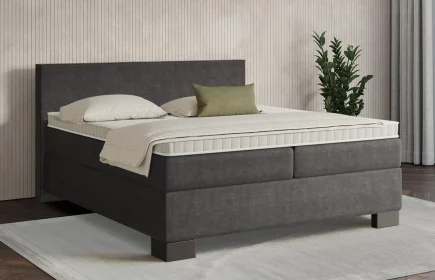 Mozart Boxspringbett Serie 7 Bach 180x200 Feiner Stoff Anthrazit H4/H3