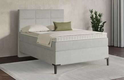 Mozart Boxspringbett Serie 7 Soler 140x200 Feiner Stoff Silbergrau H2